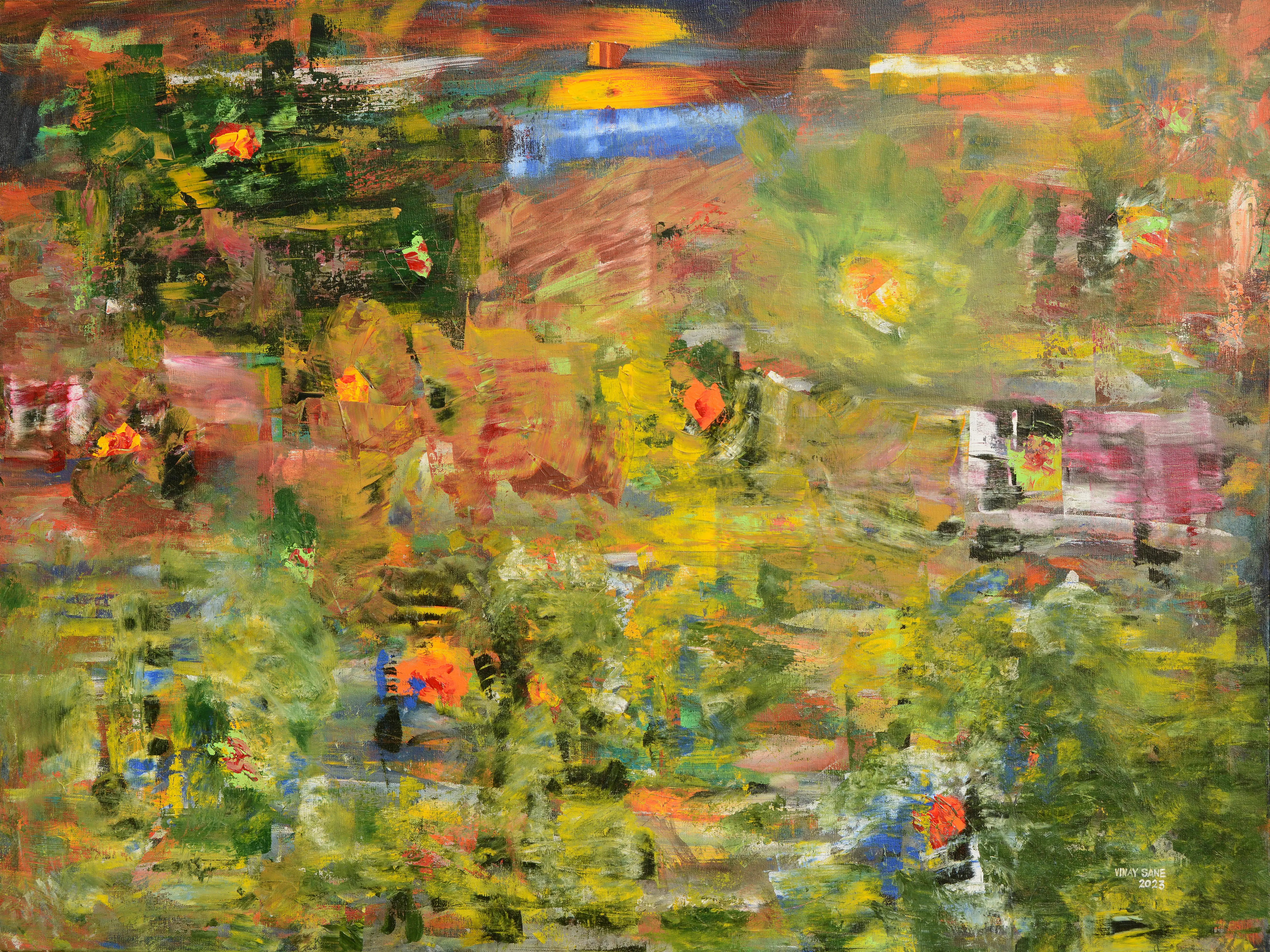 Beyond the walls abstract painting