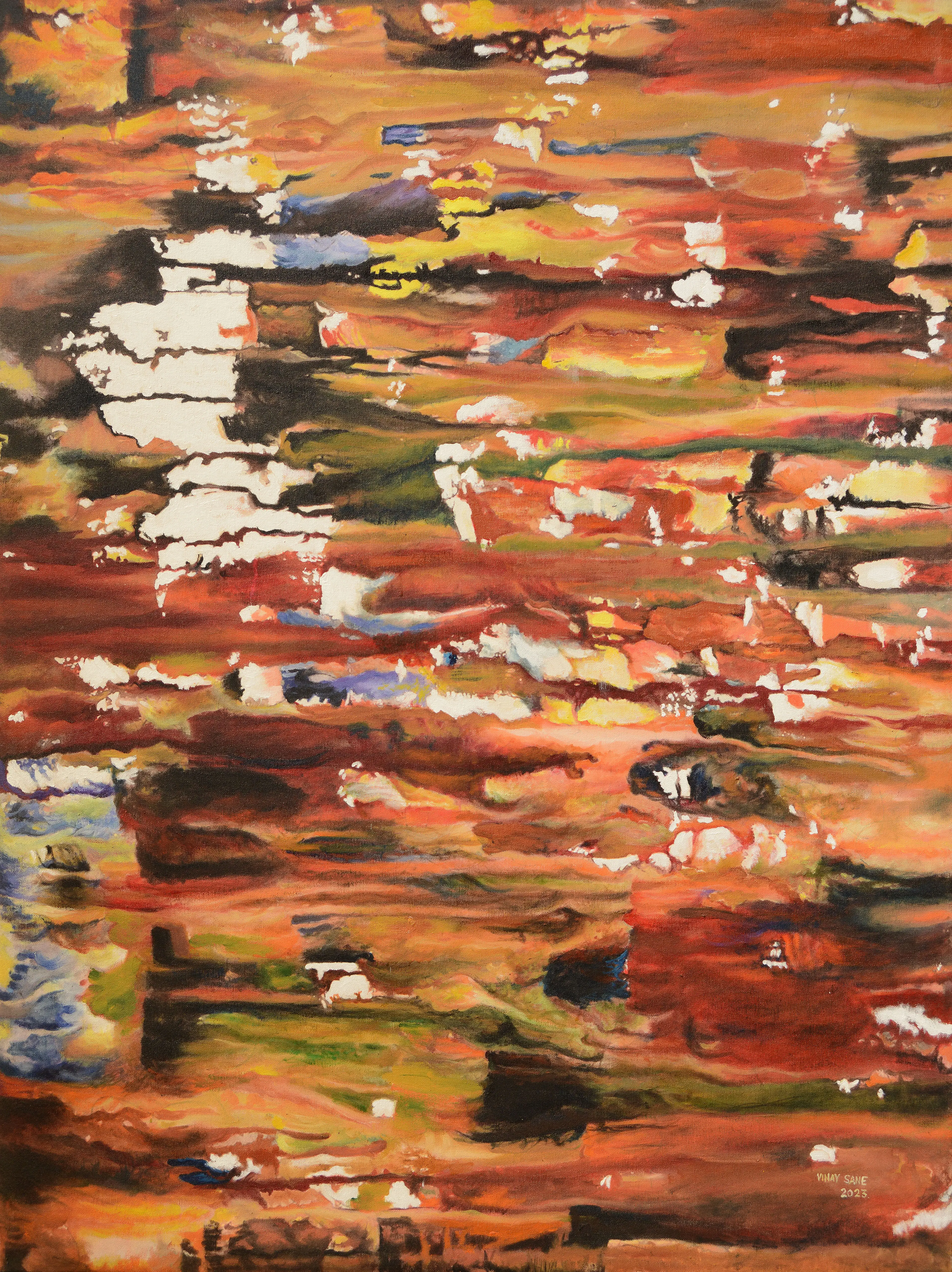 Gems in Receding Waters - III abstract painting