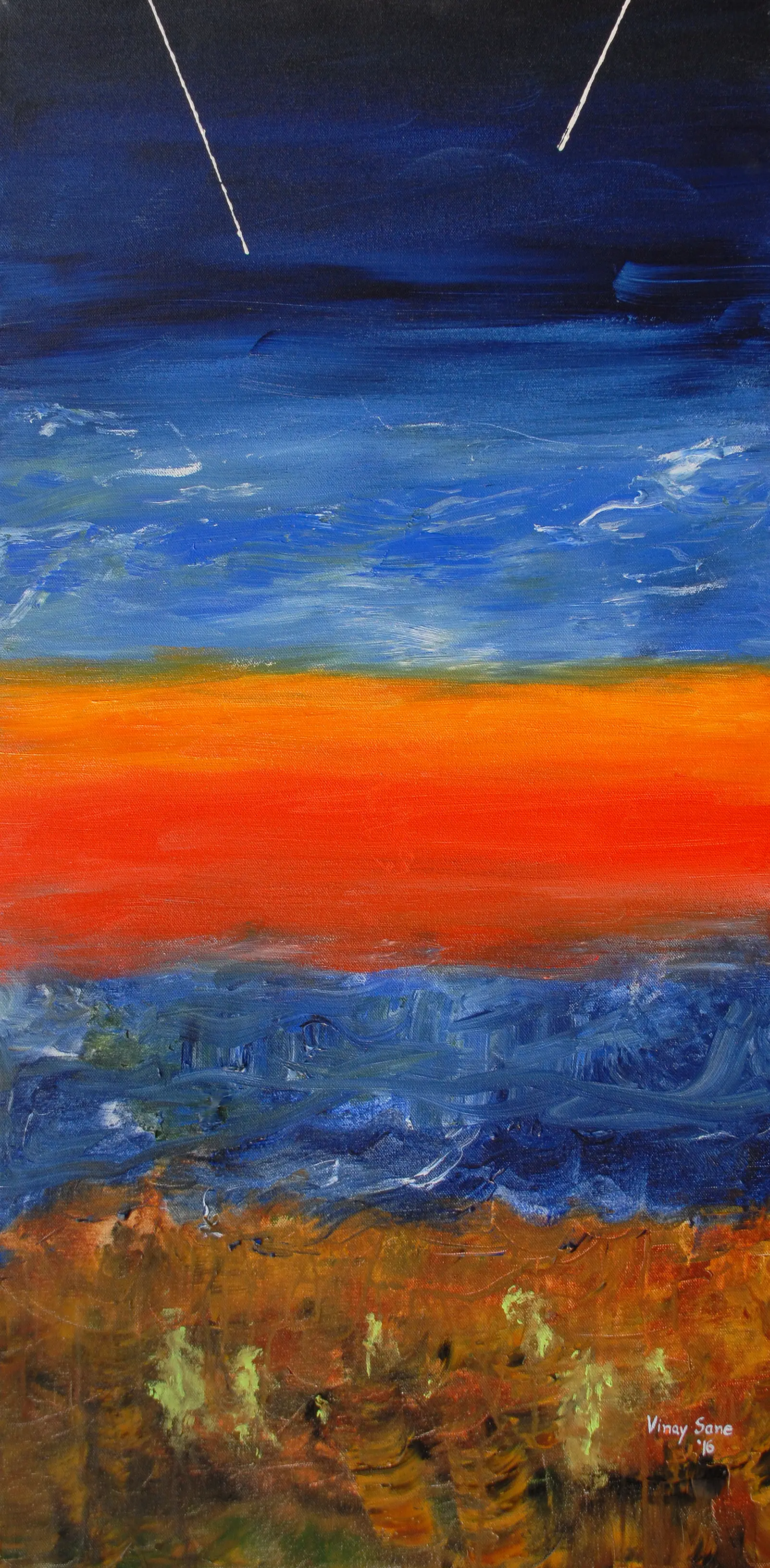 The Five Elements and Meteoric Strikes abstract painting