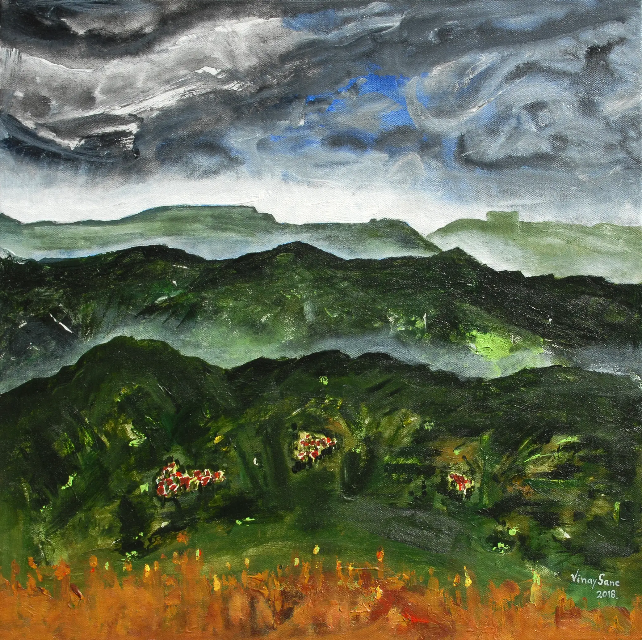 Cascading valleys landscape painting