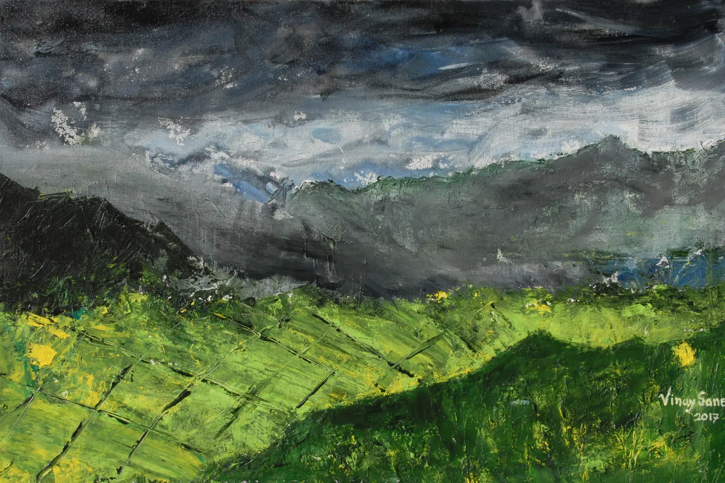 Romance in Rains landscape painting