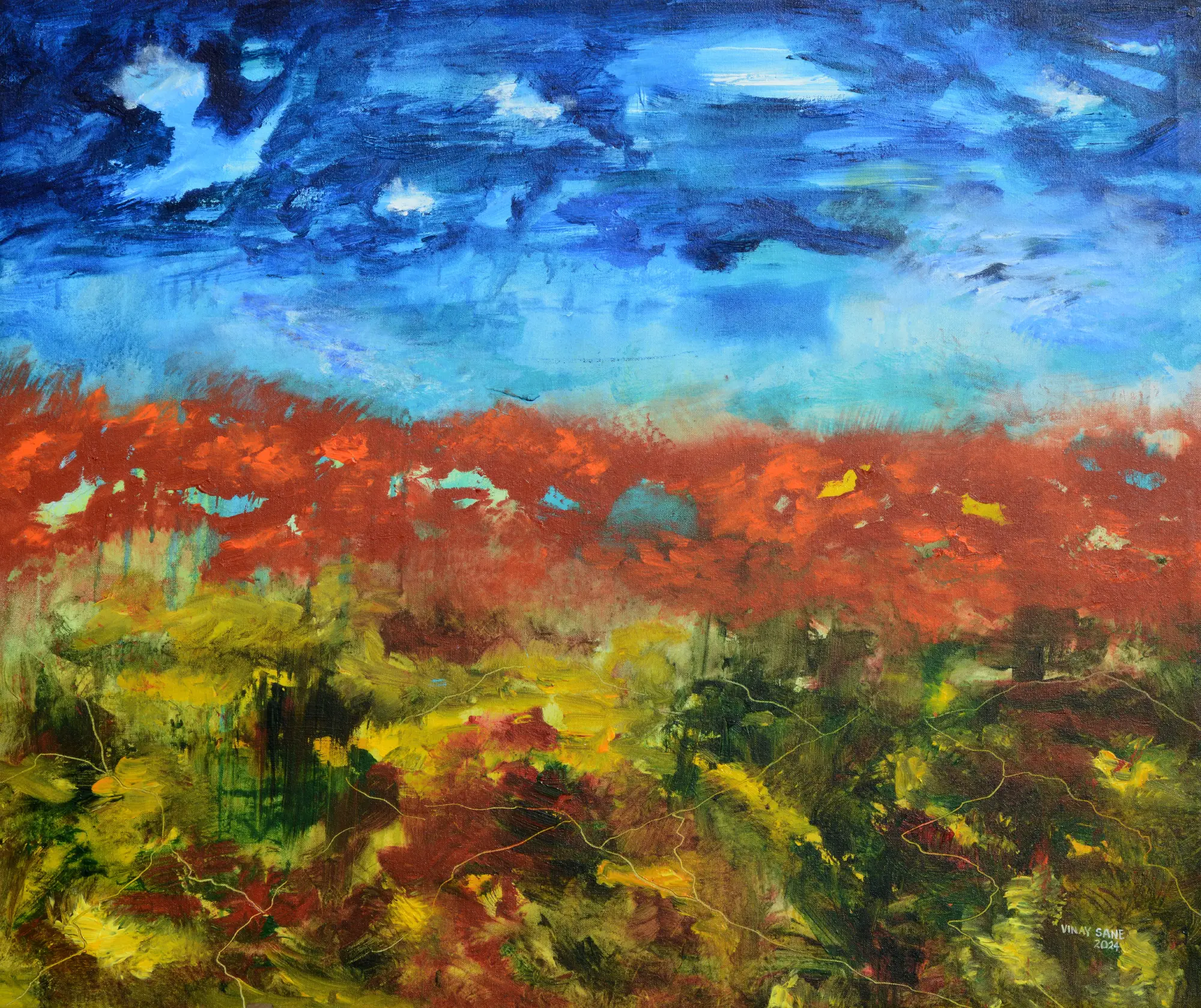 Romancing with twilight - III  landscape painting