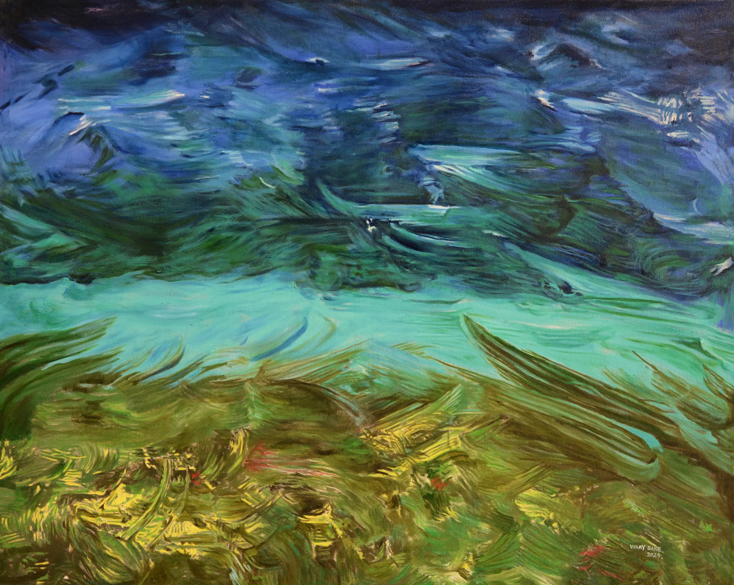 Scuba Diver's World - II landscape painting